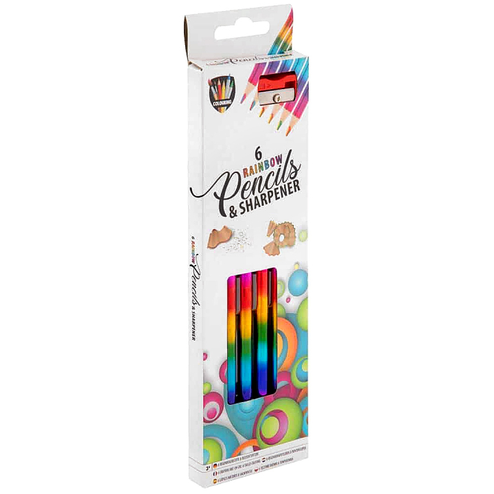 Regenbogen-Bleistifte + Anspitzer in der Gruppe Kids / Stifte für Kinder / Buntstifte für Kinder bei Pen Store (134889)