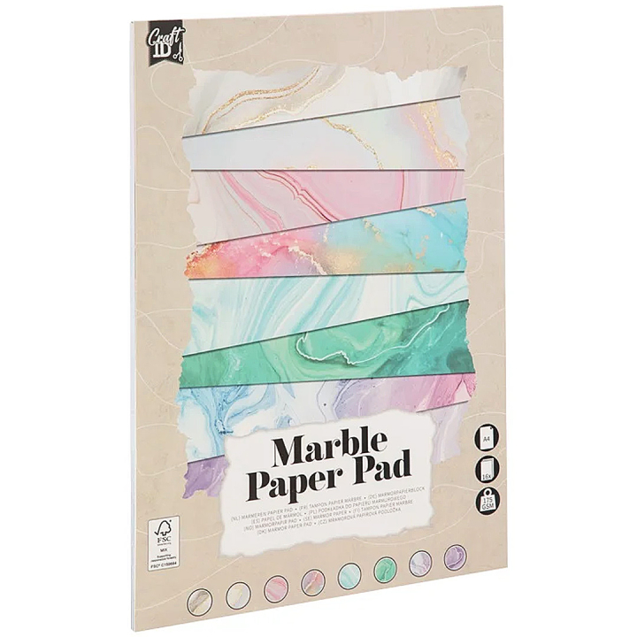 Marmorpapier A4 175g 16 Blatt in der Gruppe Kids / Spaß und Lernen / Zeichenblöcke und Papier für Kinder / Buntes Papier für Kinder bei Pen Store (134910)