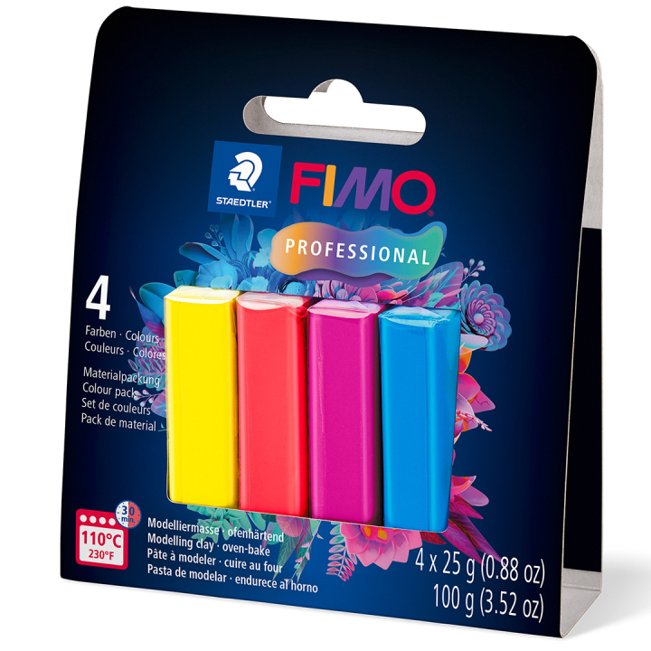 FIMO Professional half blocks Colour 4 x 25 g in der Gruppe Basteln & Hobby / Basteln / Modellieren bei Pen Store (134988)