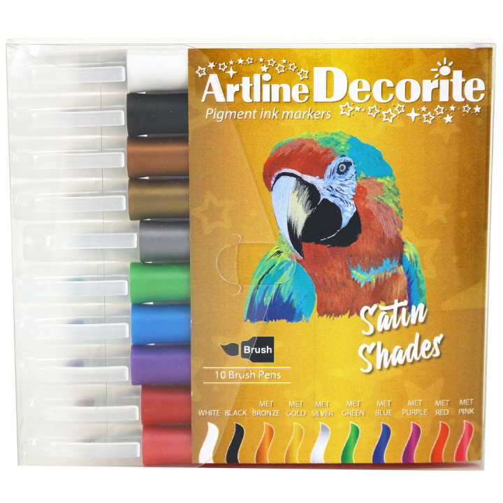 Decorite Brush Marker 10er-Pack Satin in der Gruppe Stifte / Künstlerstifte / Pinselstifte bei Pen Store (134999)