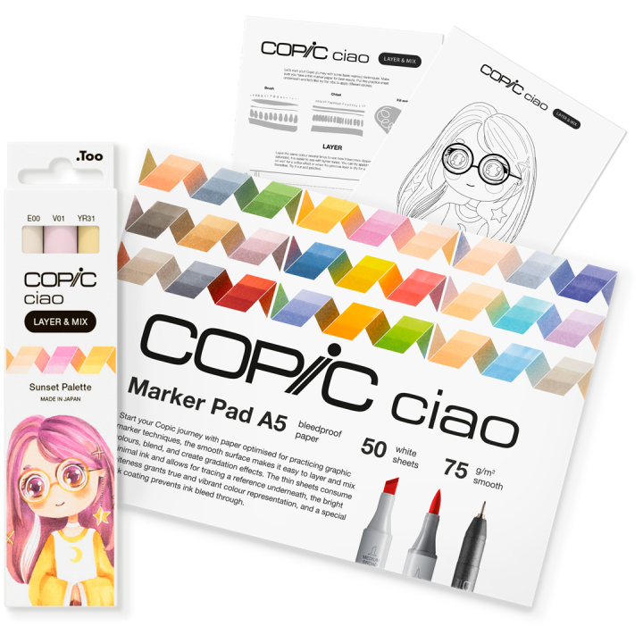 Ciao Layer & Mix Manga Starter Set Sunset in der Gruppe Stifte / Künstlerstifte / Marker bei Pen Store (135139)