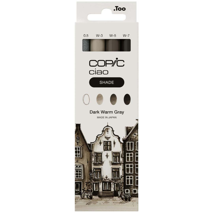 Ciao Shade Set Dark Warm Gray 4er-Pack in der Gruppe Stifte / Künstlerstifte / Marker bei Pen Store (135144)