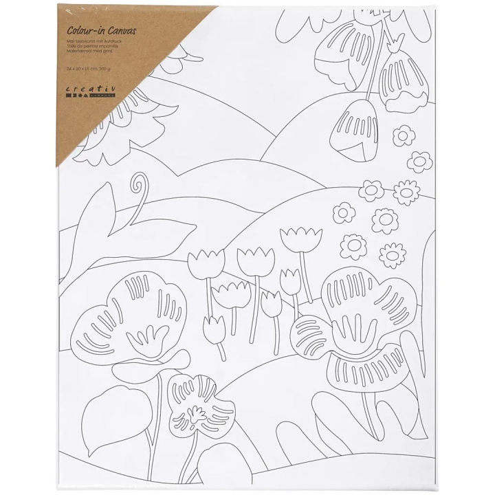 Leinwand mit Druck 24x30cm 360g Blumige Landschaft in der Gruppe Kids / Basteln für Kinder / Malzubehör für Kinder bei Pen Store (135415)
