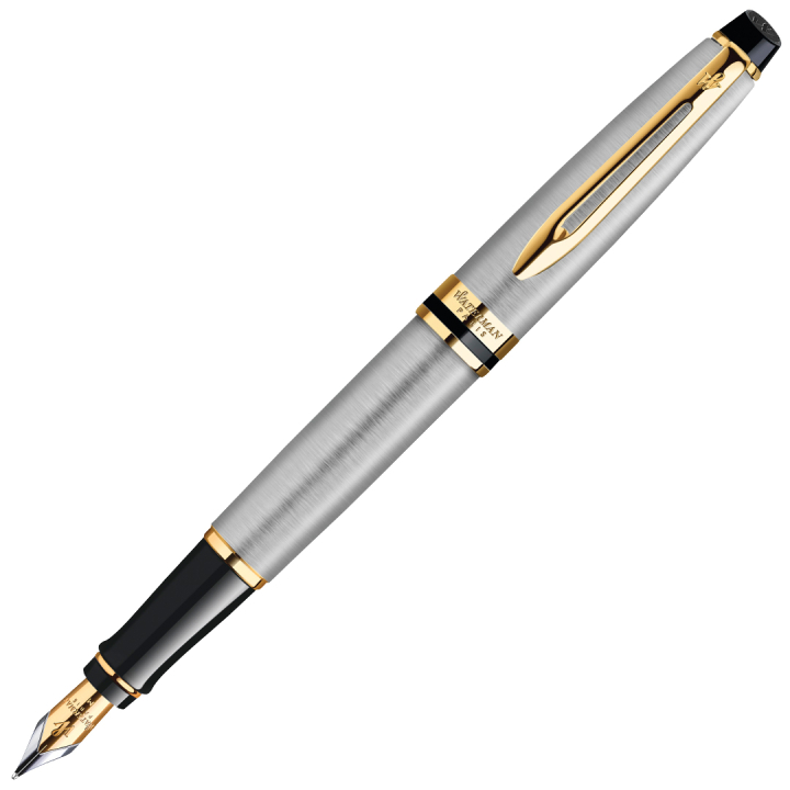 Expert Steel/Gold Füllfederhalter in der Gruppe Stifte / Fine Writing / Füllfederhalter bei Pen Store (135459_r)