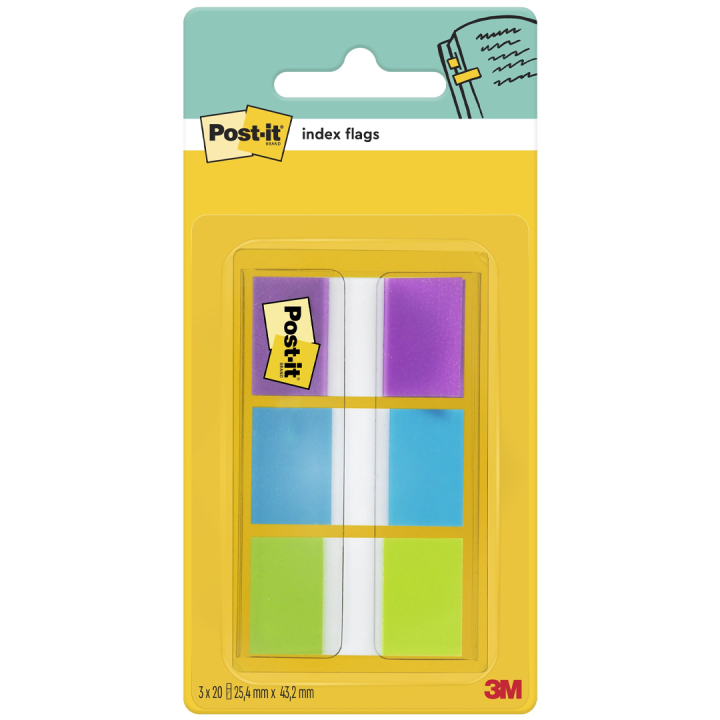 Post-it Index Tabs 25,4x43,2 mm 3 Farben in der Gruppe Papier & Blöcke / Schreiben und Notizen / Post-it und Notizblöcke bei Pen Store (135556)