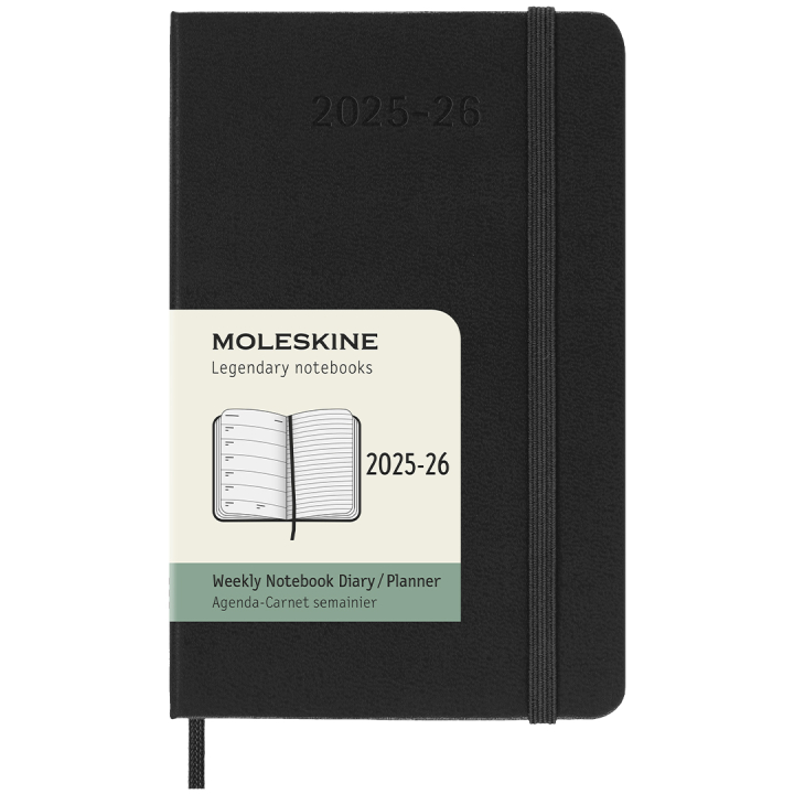 Kalender 18M WeekNote Hard Cover Pocket Black in der Gruppe Papier & Blöcke / Kalender und Terminkalender / 18 Monate Tageskalender bei Pen Store (135590)