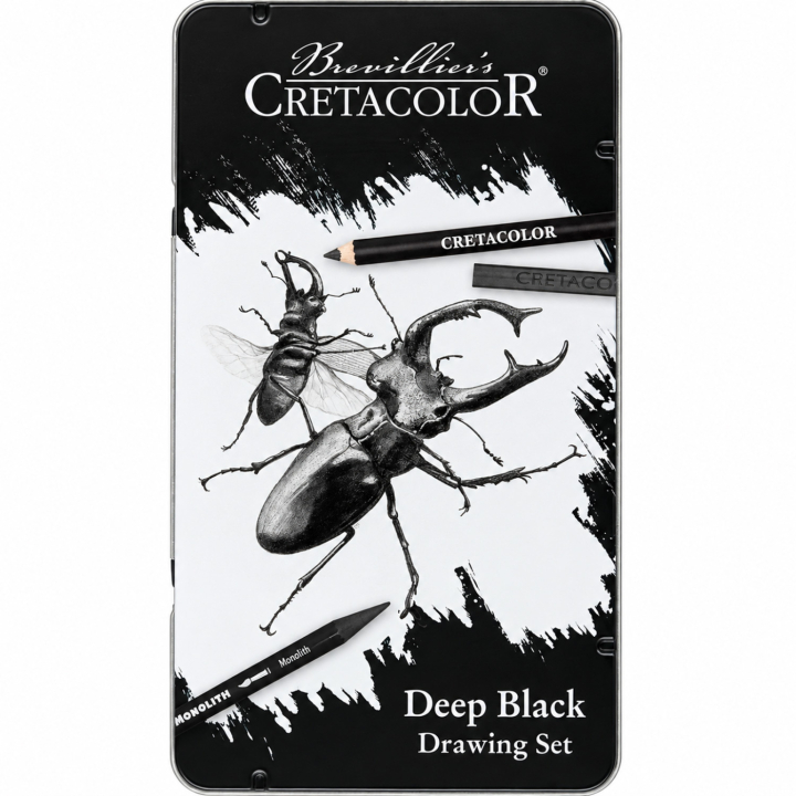Deep Black Zeichenset 10-teilig in der Gruppe Künstlerbedarf / Buntstifte und Bleistifte / Kohlestifte und Zeichenkohle bei Pen Store (135646)