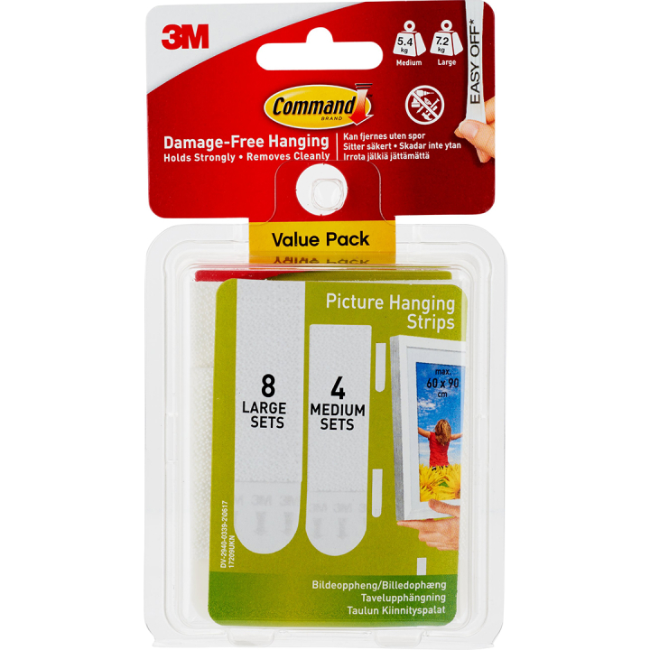 Command Bilderaufhängestreifen Vorteilspack Mittel/Groß in der Gruppe Basteln & Hobby / Organisieren / Rahmen / Bilderaufhängung bei Pen Store (135684)