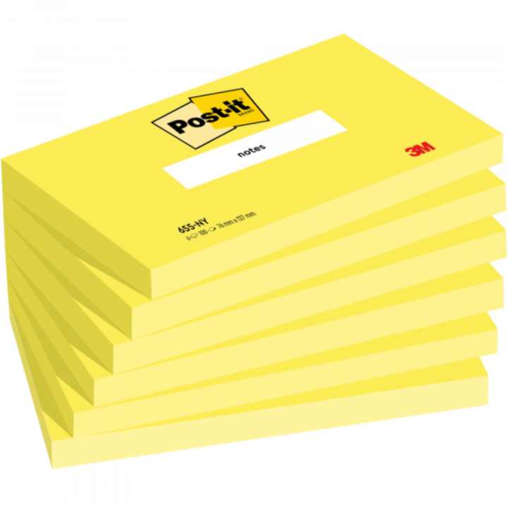 Post-it 76×127 Neongelb 6er-Pack in der Gruppe Papier & Blöcke / Schreiben und Notizen / Post-it und Notizblöcke bei Pen Store (135714)