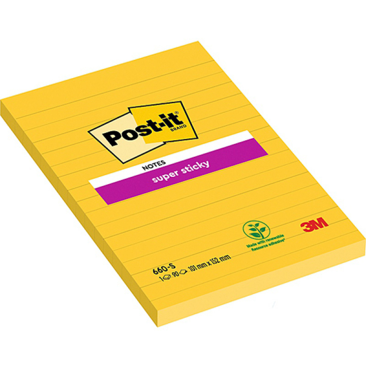 Post-It Super Sticky 102x152 Gelb liniert in der Gruppe Papier & Blöcke / Schreiben und Notizen / Post-it und Notizblöcke bei Pen Store (135727)