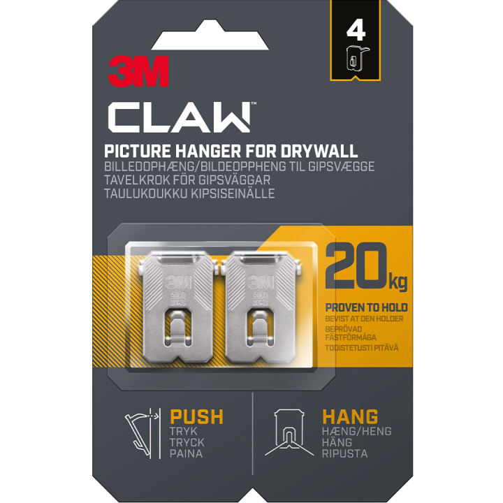 Claw Bilderhaken für Gipswand 20 kg 4er-Pack in der Gruppe Basteln & Hobby / Organisieren / Rahmen / Bilderaufhängung bei Pen Store (135738)