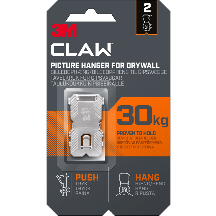 Claw Bilderhaken für Gipswand 30 kg 2er-Pack in der Gruppe Basteln & Hobby / Organisieren / Rahmen / Bilderaufhängung bei Pen Store (135739)