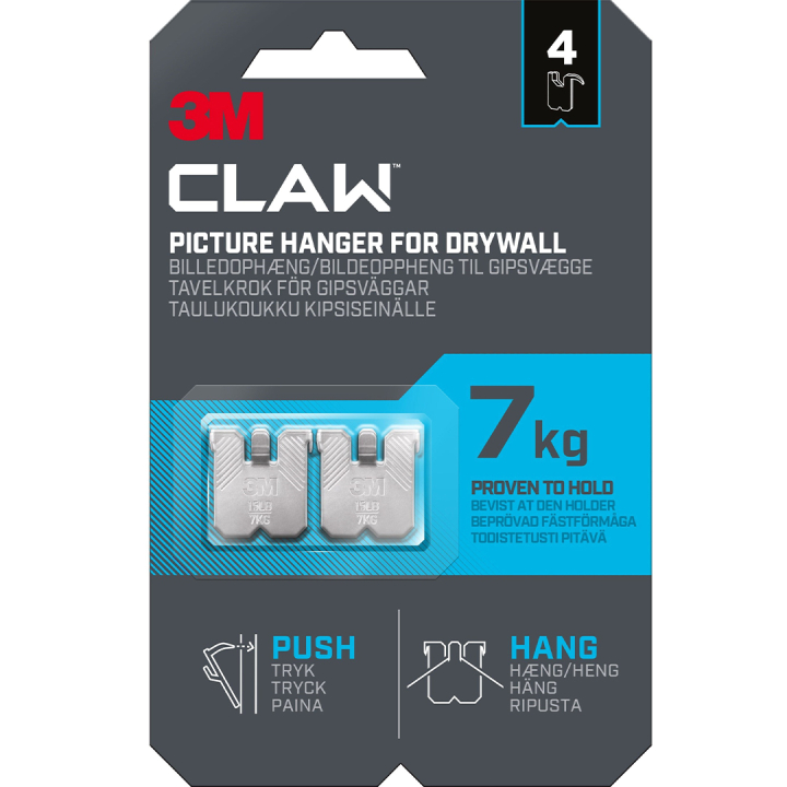 Claw Bilderhaken für Gipswand 7 kg 4er-Pack in der Gruppe Basteln & Hobby / Organisieren / Rahmen / Bilderaufhängung bei Pen Store (135741)