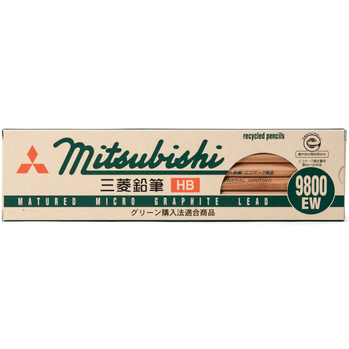 Bleistift Mitsubishi 9800EW HB 12er-Pack in der Gruppe Künstlerbedarf / Buntstifte und Bleistifte / Grafit- und Bleistifte bei Pen Store (135801)