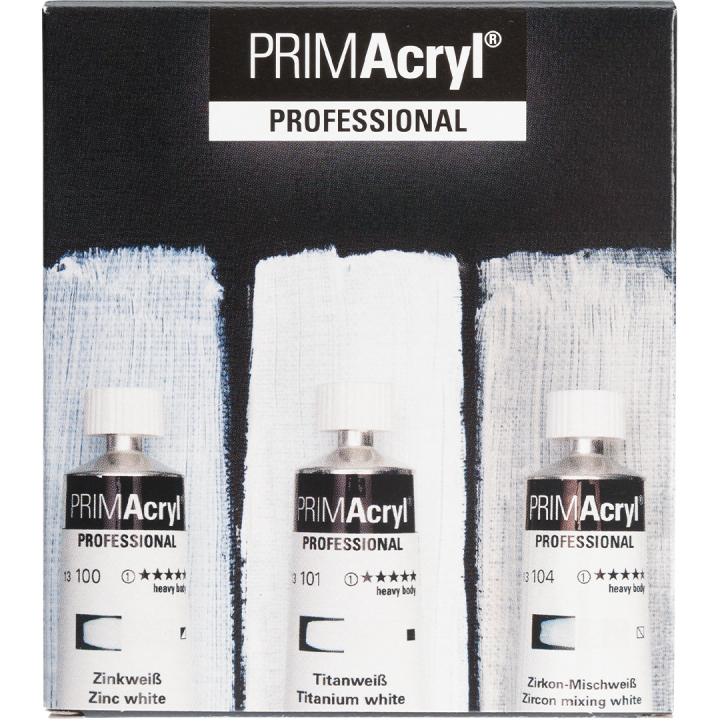 PRIMAcryl Acrylfarbe 35 ml Weiß 3er-Set in der Gruppe Künstlerbedarf / Künstlerfarben / Acrylfarbe bei Pen Store (136015)