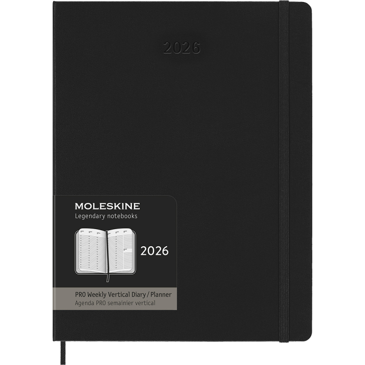 Kalender 12M Weekly Vertical PRO 2026 Hardcover XL Black in der Gruppe Papier & Blöcke / Kalender und Terminkalender / 12 Monate Tageskalender bei Pen Store (136101)