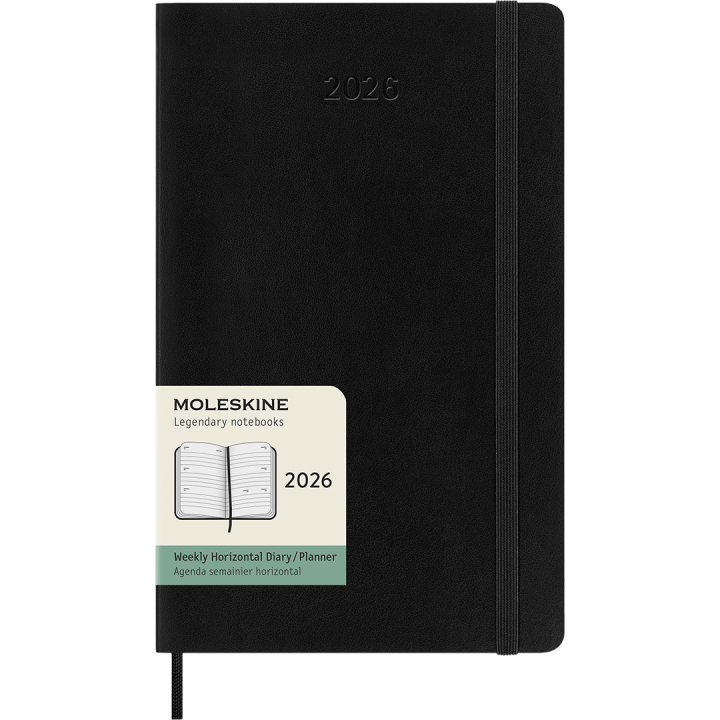 Kalender 12M Weekly Horizontal 2026 Softcover Large Black in der Gruppe Papier & Blöcke / Kalender und Terminkalender / 12 Monate Tageskalender bei Pen Store (136107)