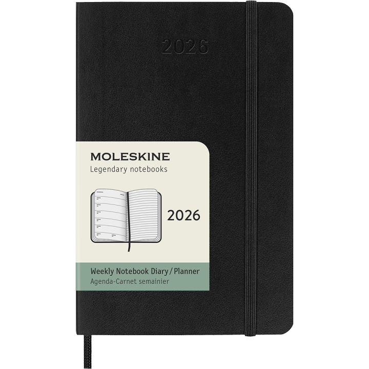 Kalender 12M Weekly Notebook 2026 Softcover Pocket Black in der Gruppe Papier & Blöcke / Kalender und Terminkalender / 12 Monate Tageskalender bei Pen Store (136119)