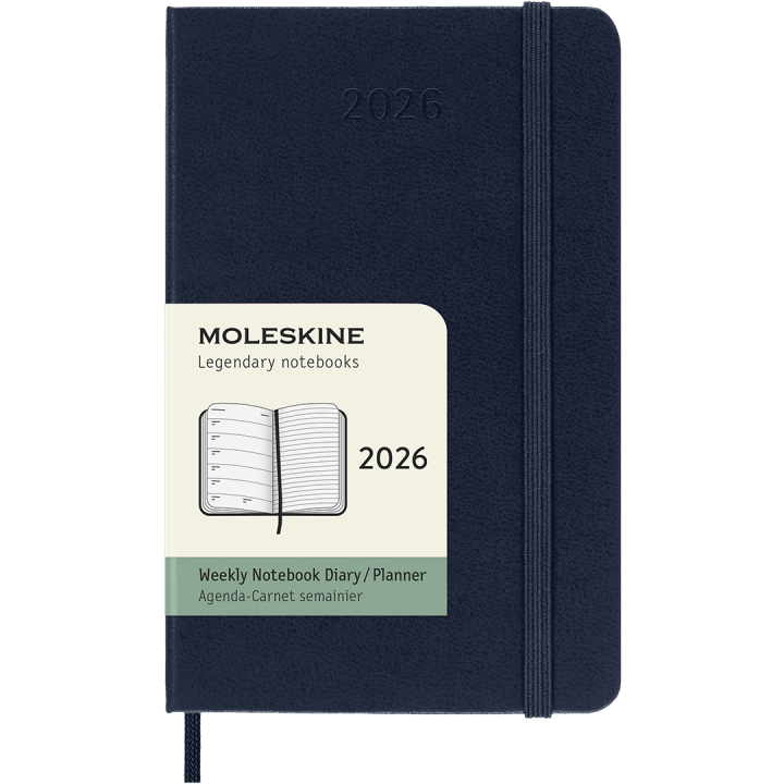 Kalender 12M Weekly Notebook 2026 Hardcover Pocket Sapphire Blue in der Gruppe Papier & Blöcke / Kalender und Terminkalender / 12 Monate Tageskalender bei Pen Store (136125)