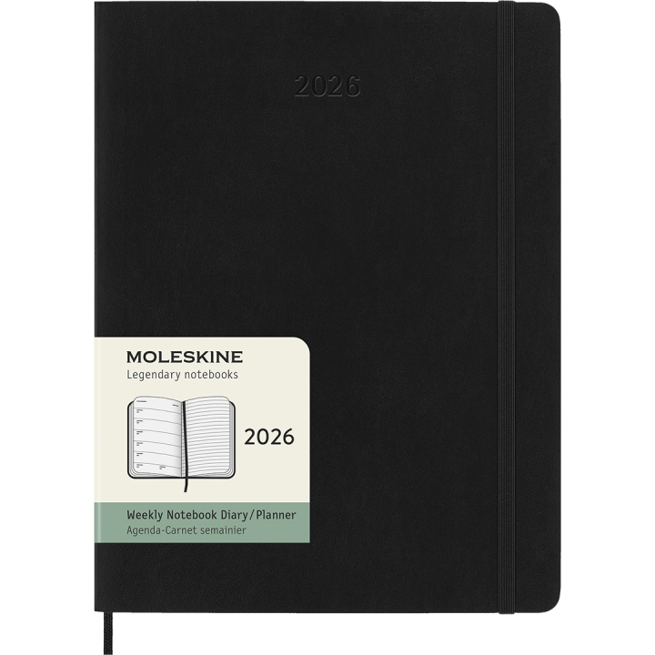 Kalender 12M Weekly Notebook 2026 Softcover XL Black in der Gruppe Papier & Blöcke / Kalender und Terminkalender / 12 Monate Tageskalender bei Pen Store (136127)