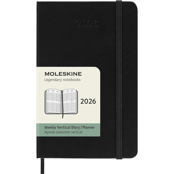 Kalender 12M Weekly Vertical 2026 Hardcover Pocket Black in der Gruppe Papier & Blöcke / Kalender und Terminkalender / 12 Monate Tageskalender bei Pen Store (136131)
