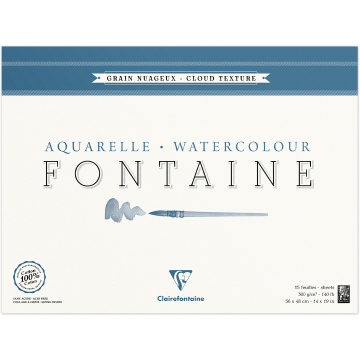 Fontaine Aquarellblock Cloud Texture 36x48 cm 300g in der Gruppe Papier & Blöcke / Künstlerblöcke / Aquarellpapier bei Pen Store (136138)