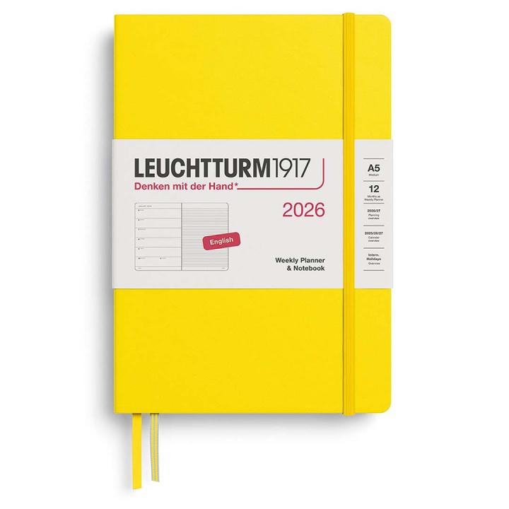Kalender Weekly Planner & Notebook 2026 A5 Lemon in der Gruppe Papier & Blöcke / Kalender und Terminkalender / 12 Monate Tageskalender bei Pen Store (136222)