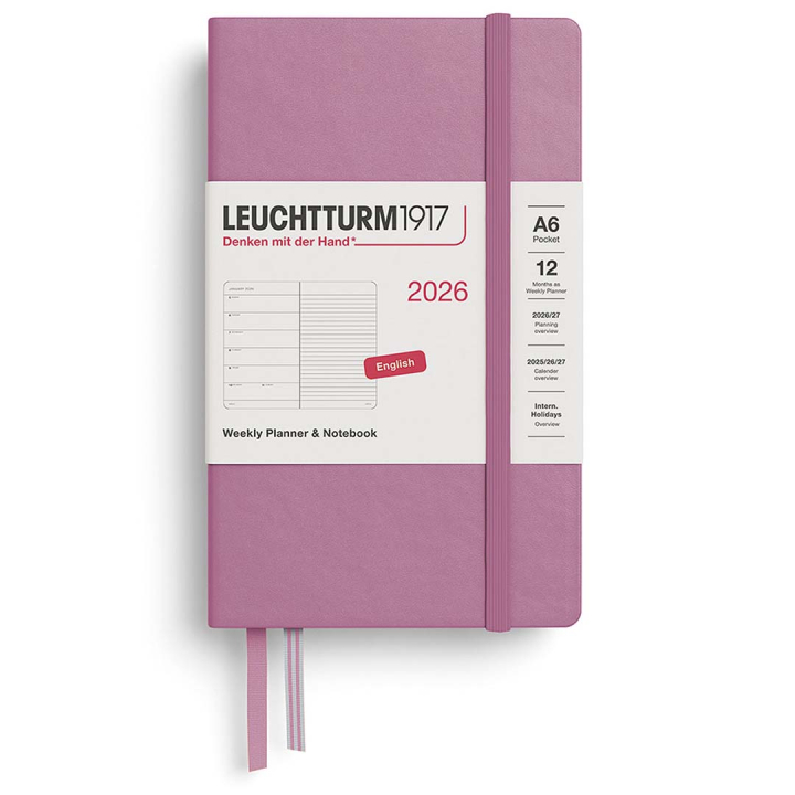 Kalender Weekly Planner & Notebook 2026 A6 Dusty Rose in der Gruppe Papier & Blöcke / Kalender und Terminkalender / 12 Monate Tageskalender bei Pen Store (136231)