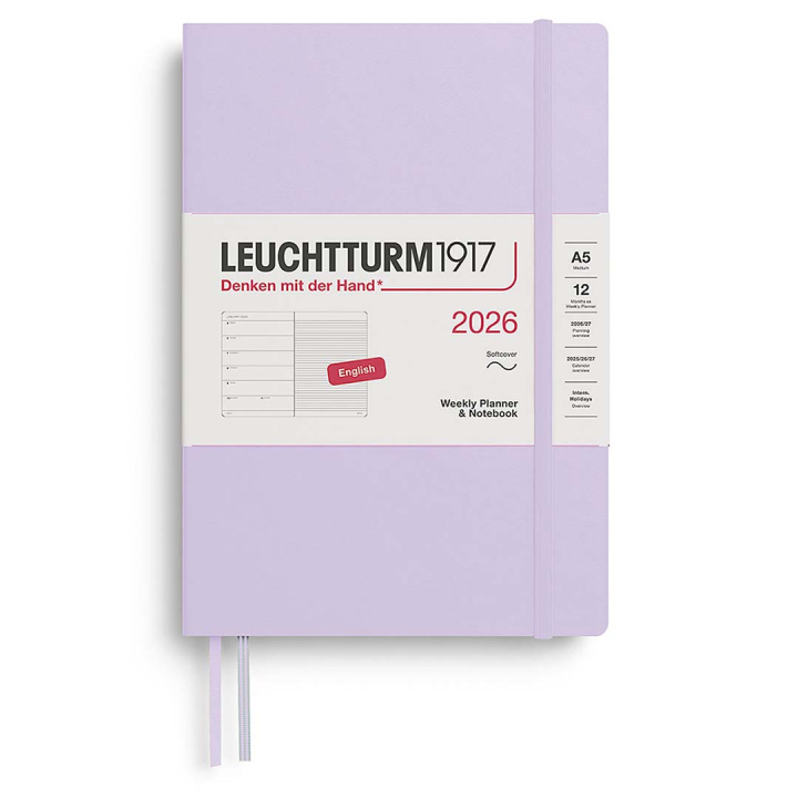 Kalender Weekly Planner & Notebook 2026 A5 Soft Cover Lilac in der Gruppe Papier & Blöcke / Kalender und Terminkalender / 12 Monate Tageskalender bei Pen Store (136239)