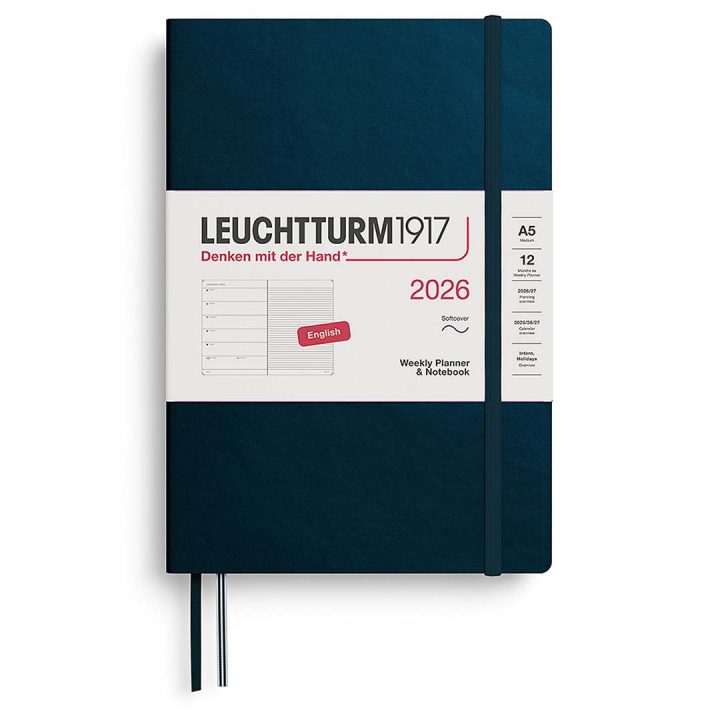 Kalender Weekly Planner & Notebook 2026 A5 Soft Cover Deep Sea in der Gruppe Papier & Blöcke / Kalender und Terminkalender / 12 Monate Tageskalender bei Pen Store (136247)