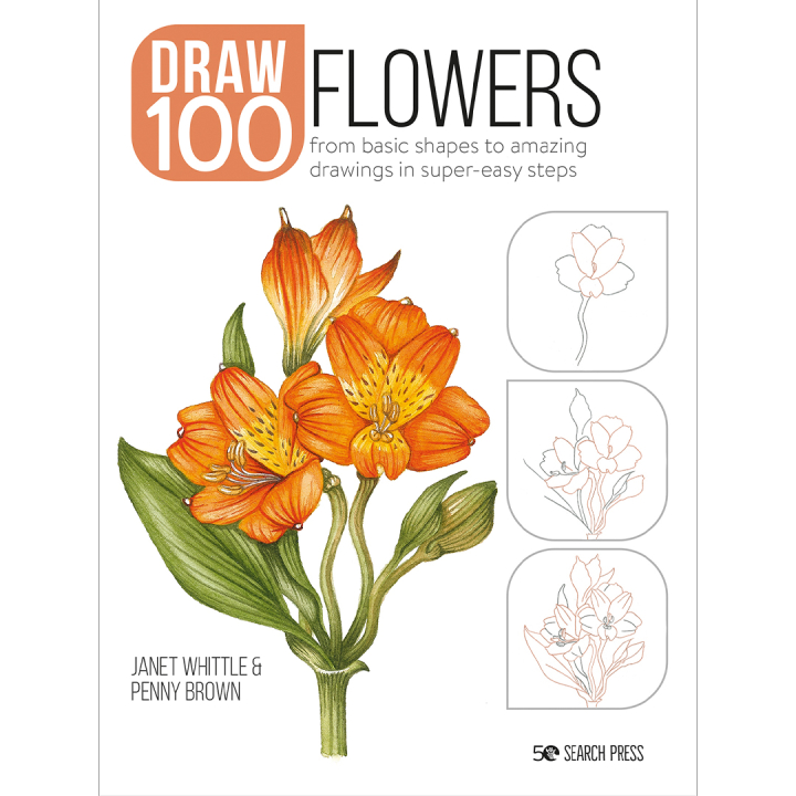 Draw 100: Flowers in der Gruppe Basteln & Hobby / Bücher / Inspirationsbücher bei Pen Store (136315)