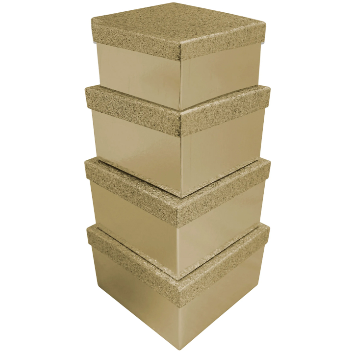 Geschenkbox Gold 4er-Set in der Gruppe Basteln & Hobby / Feiertage und Jahreszeiten / Verpackung bei Pen Store (136416)