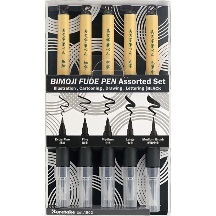 Bimoji Fude Brush Pen 5er-Set in der Gruppe Stifte / Künstlerstifte / Pinselstifte bei Pen Store (136420)