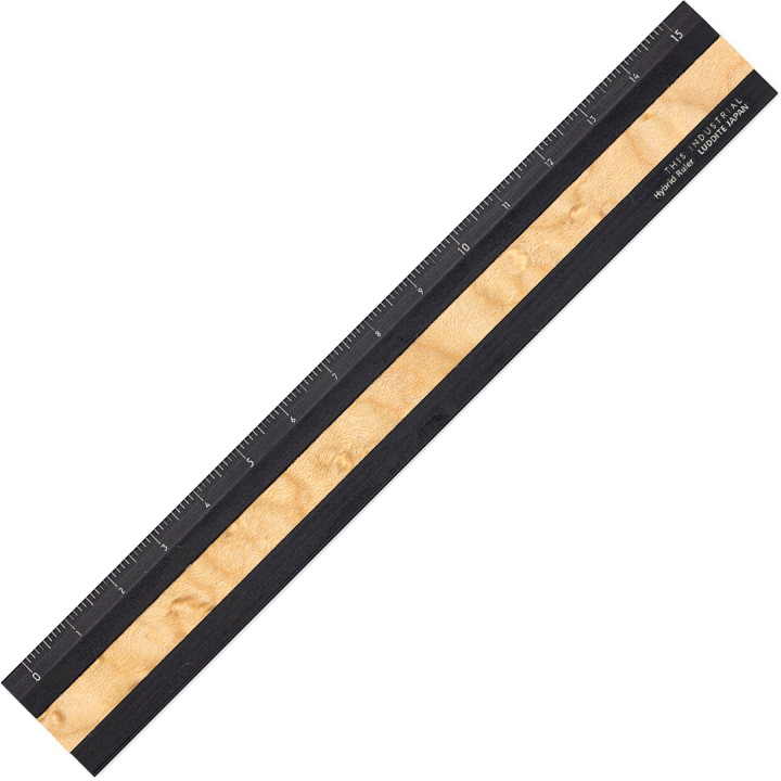 Lineal Aluminium/Holz 15 cm Black/Bird's Eye Maple in der Gruppe Basteln & Hobby / Hobbyzubehör / Lineale bei Pen Store (136448)