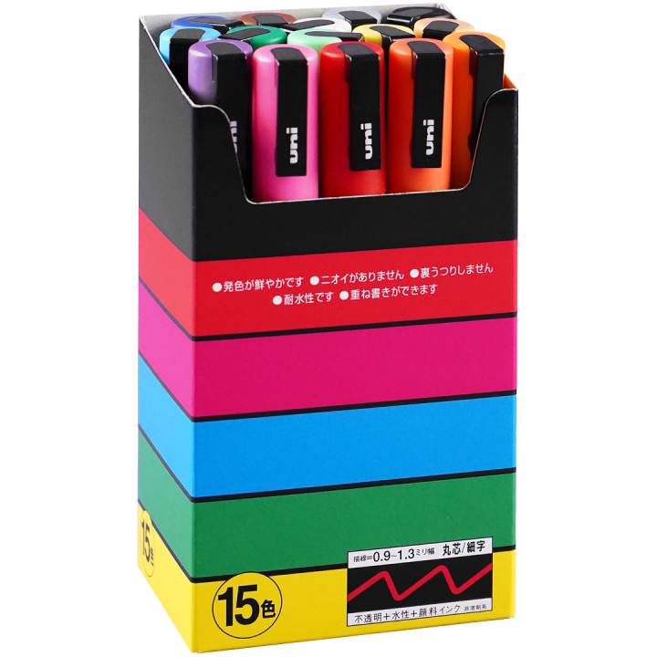 Posca PC-3M 15er-Set in der Gruppe Stifte / Künstlerstifte / Acrylmarker bei Pen Store (136461)