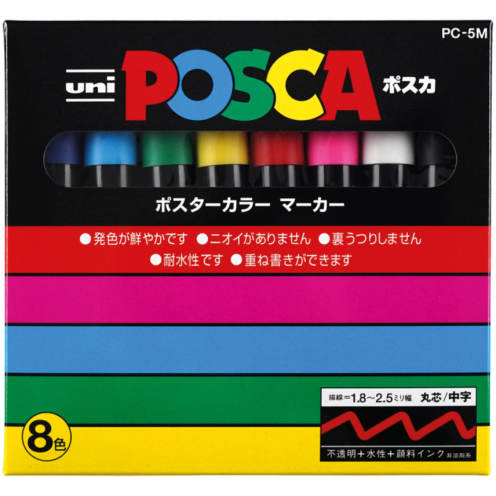 Posca PC-5M Standard tones 8er-Set in der Gruppe Stifte / Künstlerstifte / Acrylmarker bei Pen Store (136465)