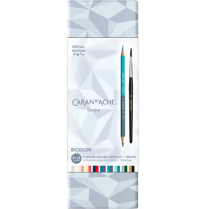 Bicolor Alpine Frost 9er‑Set + Pinsel in der Gruppe Stifte / Künstlerstifte / Aquarellstifte bei Pen Store (136599)