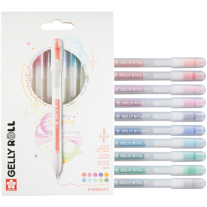Gelly Roll Click Stardust Glitzer 10er-Pack in der Gruppe Produktreihen / Sakura Gelly Roll bei Pen Store (136606)