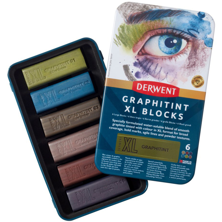 Graphitint XL Blocks Tin 6er-Set in der Gruppe Künstlerbedarf / Buntstifte und Bleistifte / Grafit- und Bleistifte bei Pen Store (136638)