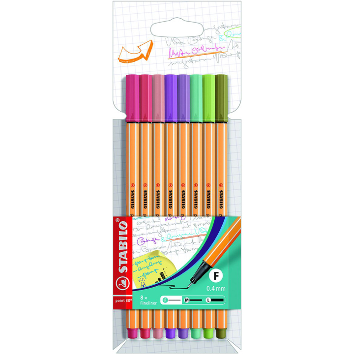 Point 88 Fineliner 8er-Pack in der Gruppe Stifte / Schreiben / Fineliner bei Pen Store (136795)