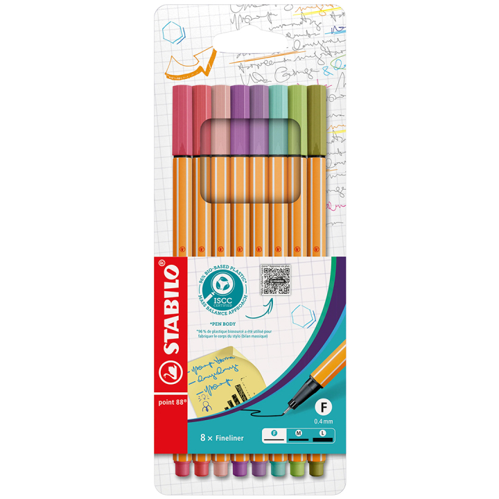 Point 88 Fineliner 8er-Pack in der Gruppe Stifte / Schreiben / Fineliner bei Pen Store (136795)