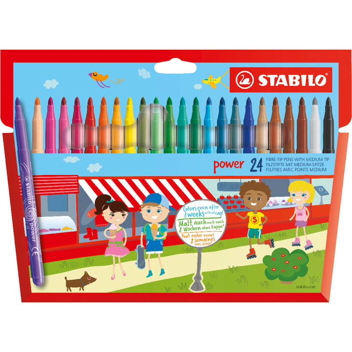 Power Fasermaler 24er-Pack in der Gruppe Kids / Stifte für Kinder / Filzstifte für Kinder bei Pen Store (136799)