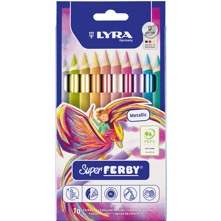 Super Ferby 10er-Set Metallic (3+) in der Gruppe Kids / Stifte für Kinder / Buntstifte für Kinder bei Pen Store (136892)