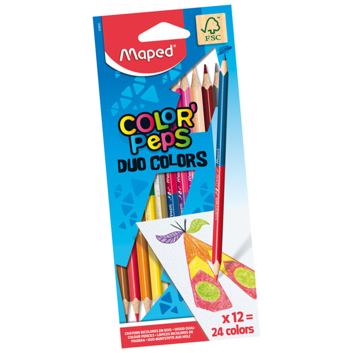 Farbstifte Color’Peps Duo Colors 12er-Set in der Gruppe Kids / Stifte für Kinder / Buntstifte für Kinder bei Pen Store (136942)
