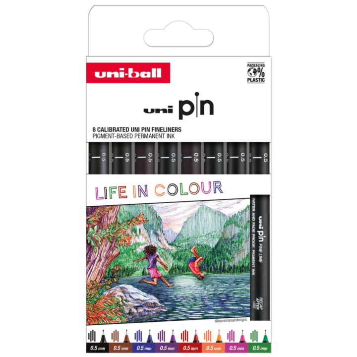 Pin Fine Line Colours 8er-Set in der Gruppe Stifte / Künstlerstifte / Fineliner bei Pen Store (137085)