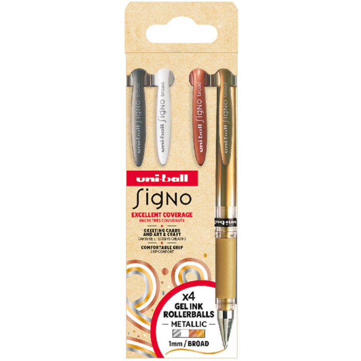 Signo Broad UM-153 Gel 4er-Set in der Gruppe Stifte / Schreiben / Gelschreiber bei Pen Store (137113)