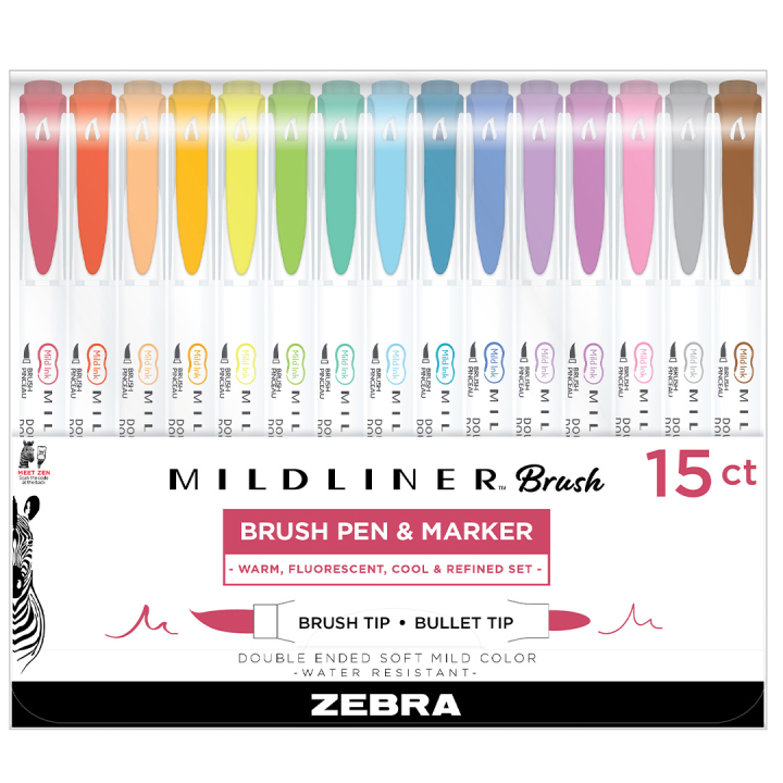 Mildliner Brush 15er-Pack Friendly  in der Gruppe Stifte / Künstlerstifte / Pinselstifte bei Pen Store (137266)