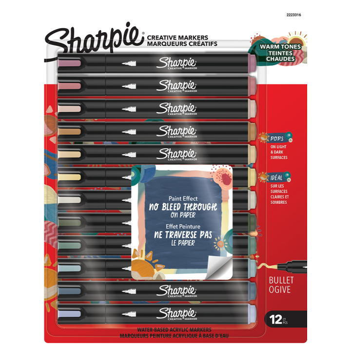 Creative Marker Bullet Tip 12er-Pack Warm Tones in der Gruppe Stifte / Künstlerstifte / Acrylmarker bei Pen Store (137408)