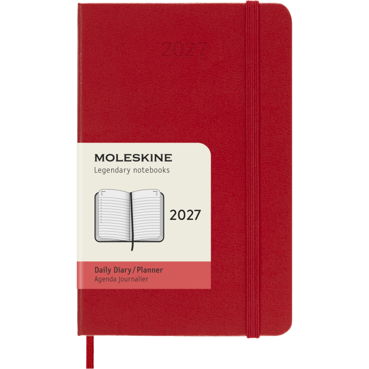 Kalender 12M Daily 2027 Hardcover Pocket Red in der Gruppe Papier & Blöcke / Kalender und Terminkalender / 12 Monate Tageskalender bei Pen Store (137435)
