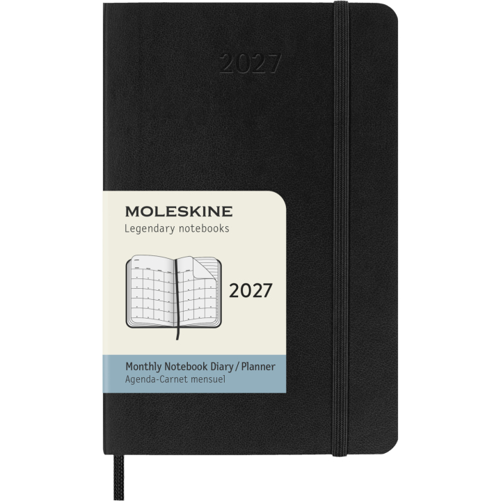 Kalender 12M Monthly 2027 Softcover Pocket Black in der Gruppe Papier & Blöcke / Kalender und Terminkalender / 12 Monate Tageskalender bei Pen Store (137440)